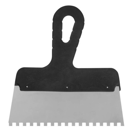 Шпатель из нержавеющей стали, 200 мм, зуб 6 х 6 мм, пластмассовая ручка - Артикул 8546411