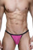 Розово-черные трусы-стринги с рюшей - Артикул 320375