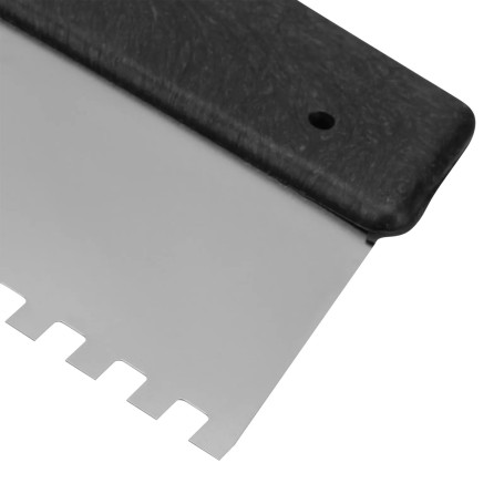 Шпатель из нержавеющей стали, 250 мм, зуб 10 х 10 мм, пластмассовая ручка - Артикул 8550011