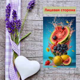 Мини открытка - карточка &quot;Фруктовый набор&quot;, бирка для подарков, односторонние, 20 шт