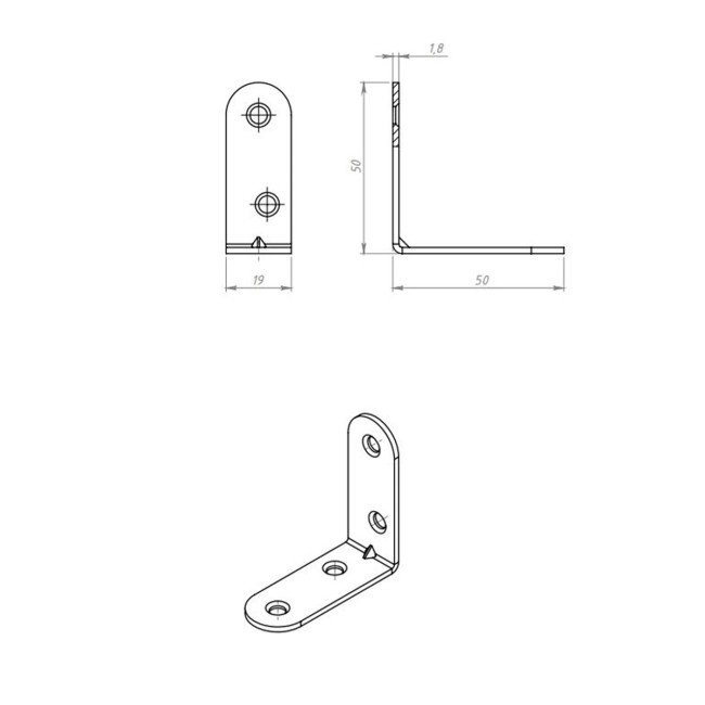 Кронштейн МК 50 х 50 мм, цинк, 5 шт - Артикул 9152511 Кронштейн МК 50 х 50 мм, цинк, 5 шт - Артикул 9152511