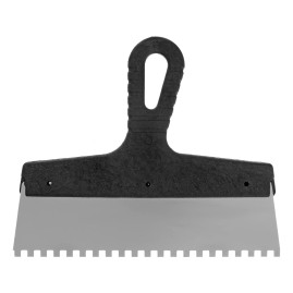 Шпатель из нержавеющей стали, 250 мм, зуб 6 х 6 мм, пластмассовая ручка