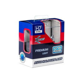 Лампа автомобильная галогеновая H7, 12V, 55Вт, PX26d, +100% яркости, PREMIUM XENITE - 2 шт