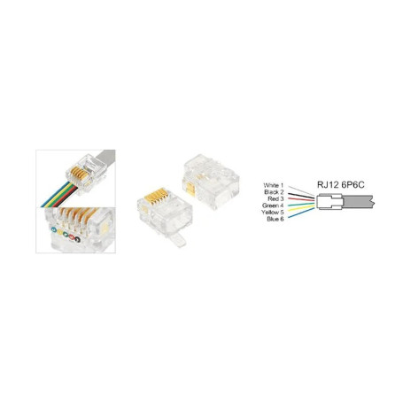 Коннектор RJ12 (6р6с) 5 шт - Артикул 1110011