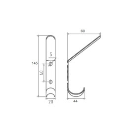 Крючок-вешалка №4, цинк, 5 шт