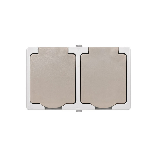 Розетка двойная 2П+3 (горизонтальная) открытой установки IP54 16А "Вуокса" TDM - Артикул SQ1803-0008 Розетка двойная 2П+3 (горизонтальная) открытой установки IP54 16А "Вуокса" TDM - Артикул SQ1803-0008