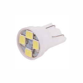 Лампа автомобильная светодиодная W5W, T10, свет белый, 12V, 0.8W, 80LM, AVS - 2 шт