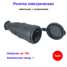 Розетка электрическая кабельная, штепсель герметичный IP44 NE-AD