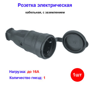 Розетка электрическая кабельная, штепсель герметичный IP44 NE-AD Розетка электрическая кабельная, штепсель герметичный IP44 NE-AD