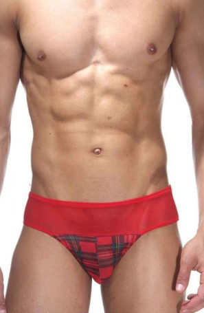 Мужские трусы-тонги с нижней частью в клетку - Артикул 354258