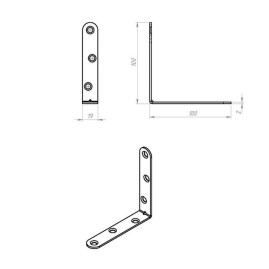 Кронштейн МК 100 х 100 мм, цинк, 5 шт