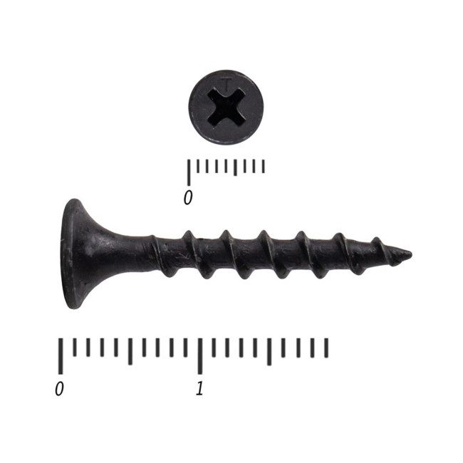 Саморез по дереву черный к/р 3,5х19 мм, 50 шт - Артикул 232219 Саморез по дереву черный к/р 3,5х19 мм, 50 шт - Артикул 232219