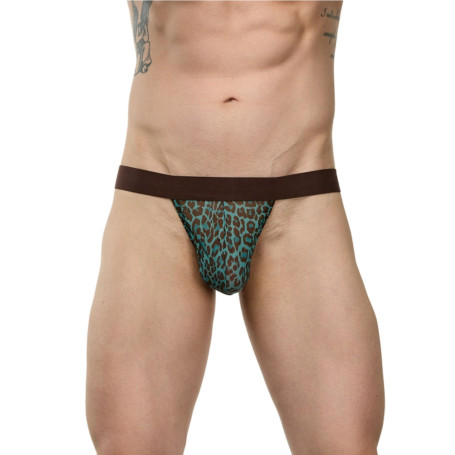 Сексуальные трусы-тонги с леопардовым принтом - Артикул 425165
