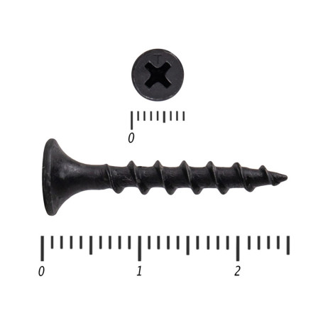 Саморез по дереву черный к/р 3,5х25 мм, 50 шт - Артикул 232025