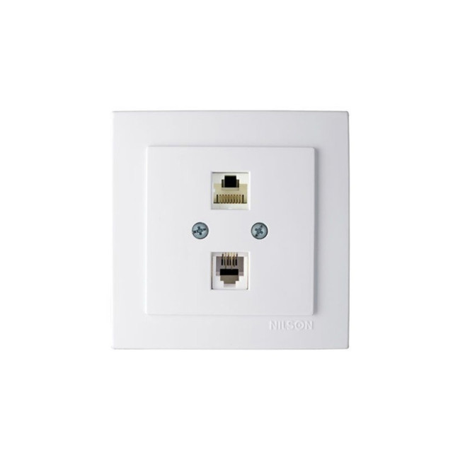 Nilson Thema Розетка Комбинированная Компьютерная и Телефонная 24111048 - Артикул 24111048 Nilson Thema Розетка Комбинированная Компьютерная и Телефонная 24111048 - Артикул 24111048