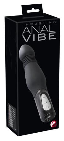 Чёрный анальный вибратор Thrusting Anal Vibe - 23,5 см. - Артикул 109248