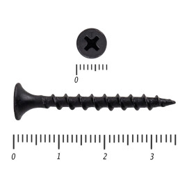 Саморез по дереву черный к/р 3,5х35 мм, 30 шт