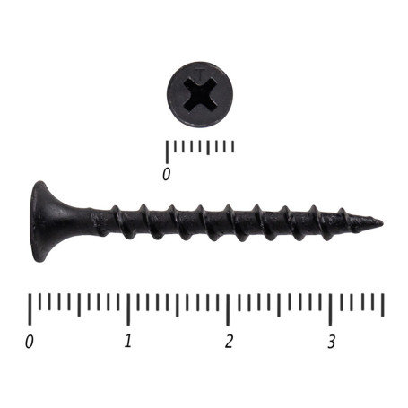 Саморез по дереву черный к/р 3,5х35 мм, 30 шт - Артикул 232035