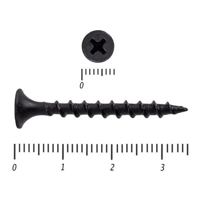 Саморез по дереву черный к/р 3,5х35 мм, 30 шт - Артикул 232035