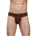Мужские коричневые кружевные трусы-тонги - Артикул 425179