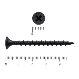 Саморез по дереву черный к/р 3,5х45 мм, 25 шт