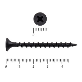 Саморез по дереву черный к/р 3,5х45 мм, 25 шт