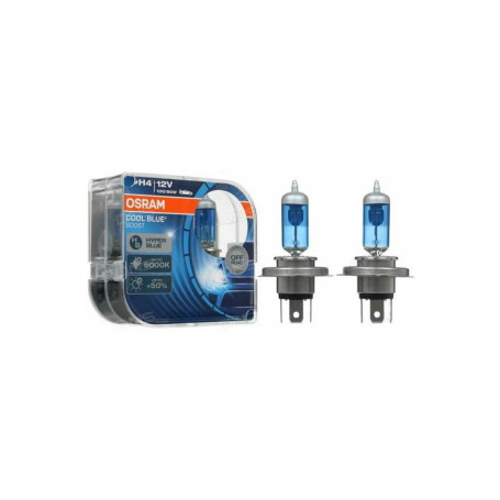Лампа автомобильная галогеновая H4, 12V, 100/90Вт, COOL BLUE BOOST, 5000К, Osram - 2 шт - Артикул 62193CBBHCB_OSR