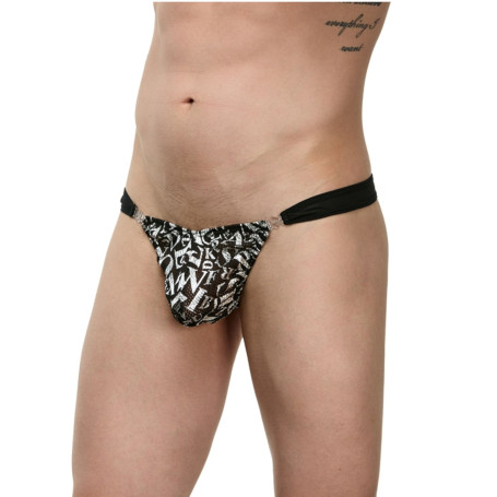 Мужские трусы-тонги с принтом в виде букв - Артикул 425191