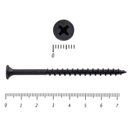 Саморез по дереву черный к/р 4,2х71 мм, 15 шт
