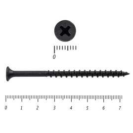 Саморез по дереву черный к/р 4,2х71 мм, 15 шт