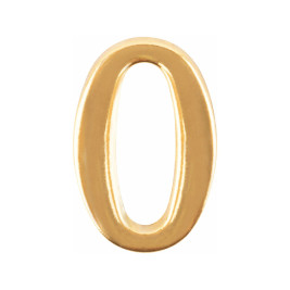 Цифра дверная 0, металл, золото