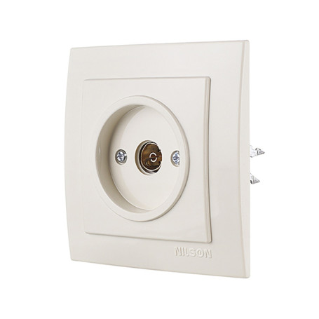 Розетка телевизионная Проходная скрытой проводки, Бежевая NILSON - Артикул 24121028