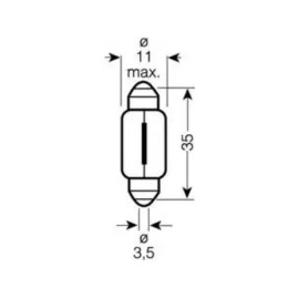 Лампа автомобильная накаливания C10W, 12V, 10Вт, SV8.5-8, ORIGINAL LINE, Osram - 2 шт