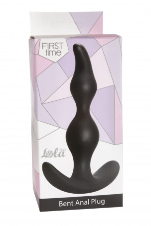 Чёрная анальная пробка Bent Anal Plug Black - 13 см. - Артикул 88040