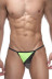 Мужские открытые трусы-стринги с контрастным треугольником - Артикул 357637