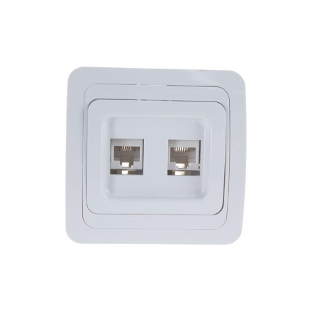 Розетка телеф./компьют. скрытой установки, белая, UNIVersal Валери - Артикул 289285