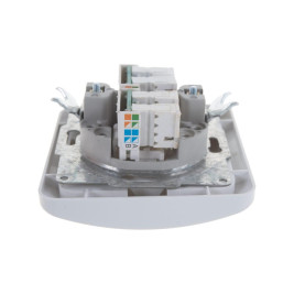 Розетка телеф./компьют. скрытой установки, белая, UNIVersal Валери