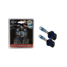 Лампа автомобильная галогеновая H27, 12V, 27Вт, PG13, 4000k, +30% яркости, Super White Xenite - 2 шт