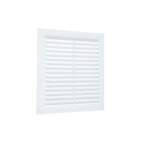 Решётка вентиляционная 155x155 мм пластик цвет белый с сеткой - Артикул 506312