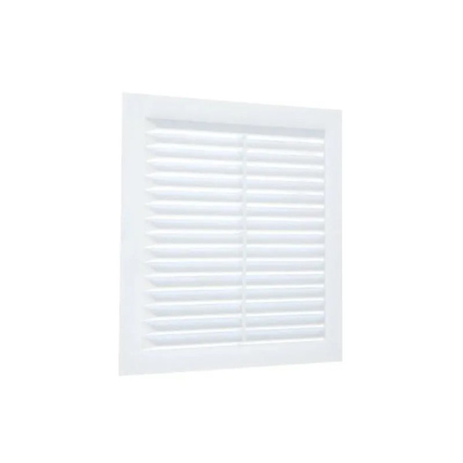 Решётка вентиляционная 155x155 мм пластик цвет белый с сеткой - Артикул 506312