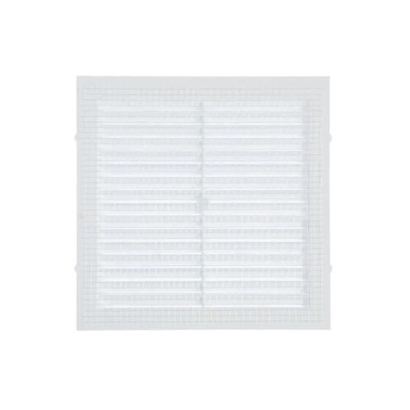 Решётка вентиляционная 155x155 мм пластик цвет белый с сеткой - Артикул 506312