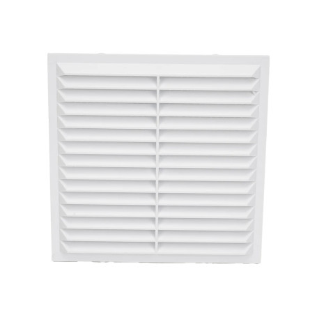 Решётка вентиляционная 155x155 мм пластик цвет белый с сеткой - Артикул 506312