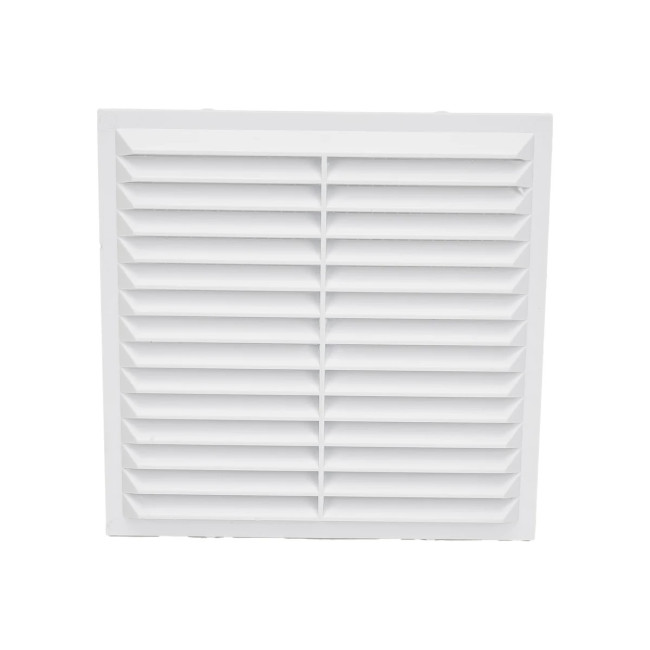 Решётка вентиляционная 155x155 мм пластик цвет белый с сеткой - Артикул 506312