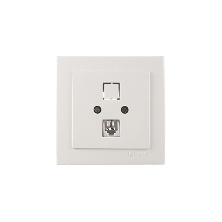 Розетка Телефонная Бежевая Thema NILSON 24121040 - Артикул 24121040