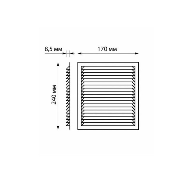 Решётка вентиляционная 170x240 мм пластик цвет белый с сеткой - Артикул 506313