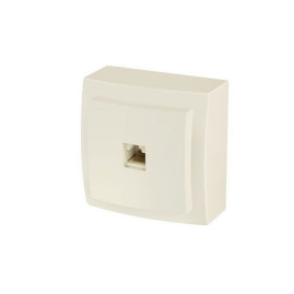 Розетка телефонная открытой проводки цвет Бежевый NILSON