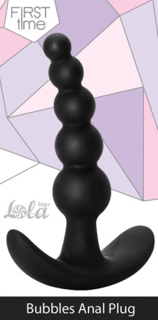 Чёрная анальная пробка Bubbles Anal Plug - 11,5 см. - Артикул 88043