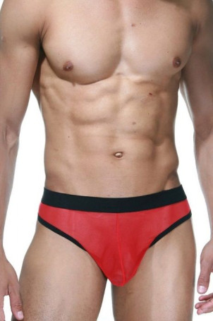 Красно-черные мужские трусы-тонги - Артикул 409247