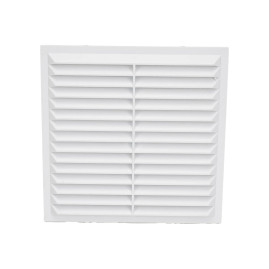 Решётка вентиляционная 194x194 мм пластик цвет белый с сеткой