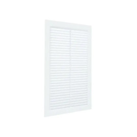 Решётка вентиляционная 200x300 мм пластик цвет белый с сеткой
